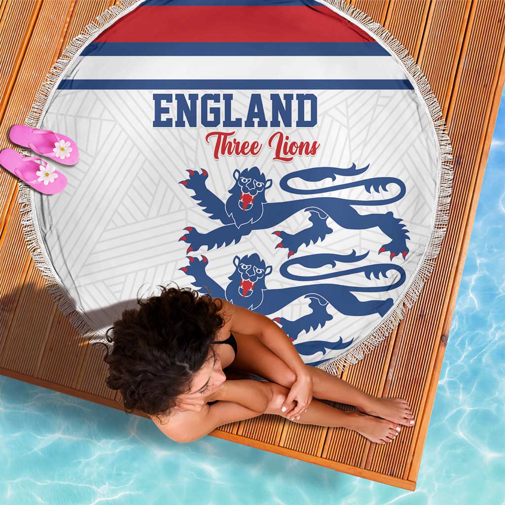England Three Lions Beach Blanket Vintage Stripe Football Fan