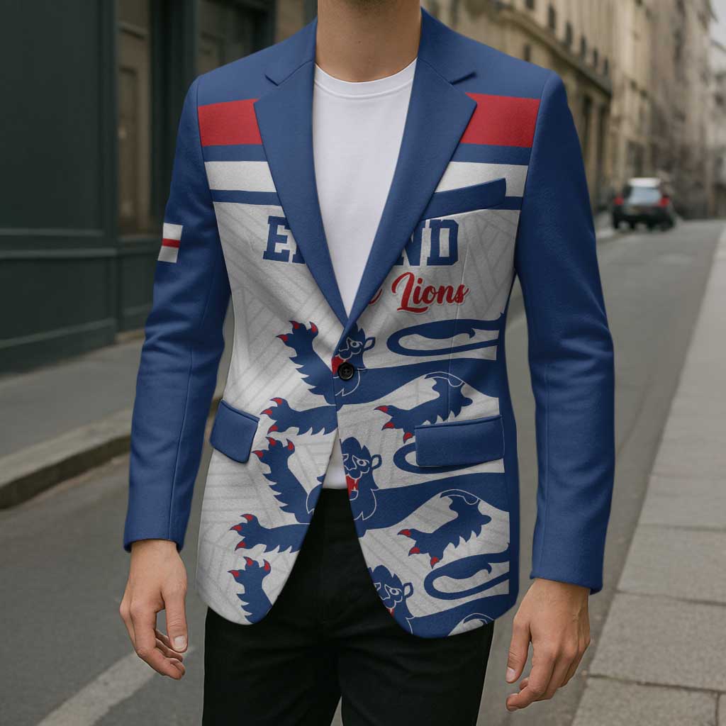 Custom England Three Lions Blazer Vintage Stripe Football Fan