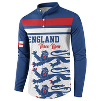 Custom England Three Lions Button Sweatshirt Vintage Stripe Football Fan