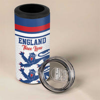 Custom England Three Lions 4 in 1 Can Cooler Tumbler Vintage Stripe Football Fan