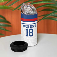 Custom England Three Lions 4 in 1 Can Cooler Tumbler Vintage Stripe Football Fan