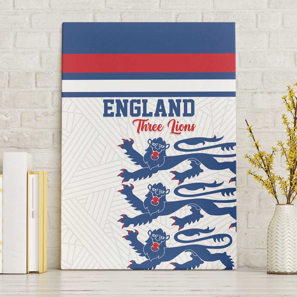 England Three Lions Canvas Wall Art Vintage Stripe Football Fan