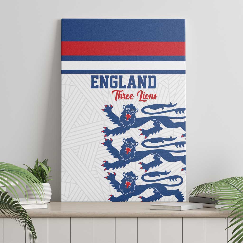 England Three Lions Canvas Wall Art Vintage Stripe Football Fan