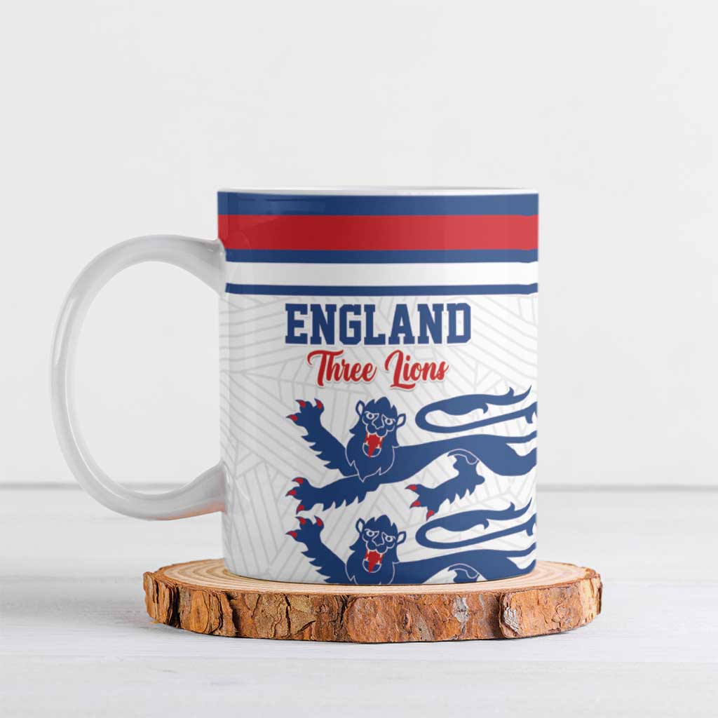 Custom England Three Lions Ceramic Mug Vintage Stripe Football Fan