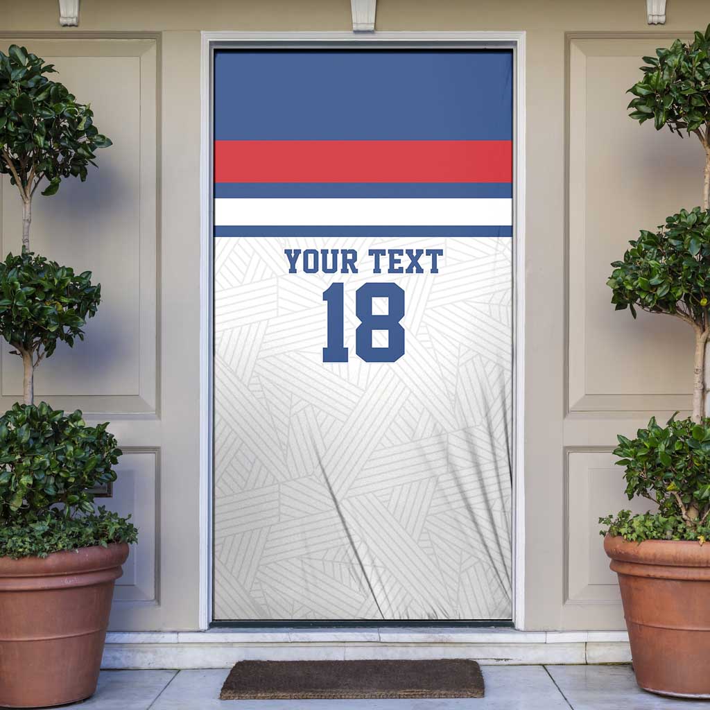 Custom England Three Lions Door Cover Vintage Stripe Football Fan