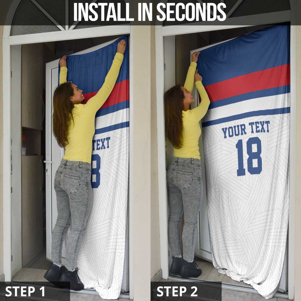 Custom England Three Lions Door Cover Vintage Stripe Football Fan
