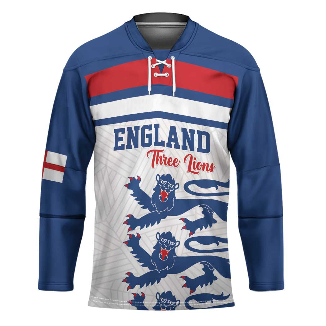Custom England Three Lions Hockey Jersey Vintage Stripe Football Fan