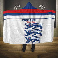 England Three Lions Hooded Blanket Vintage Stripe Football Fan