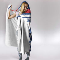 England Three Lions Hooded Blanket Vintage Stripe Football Fan