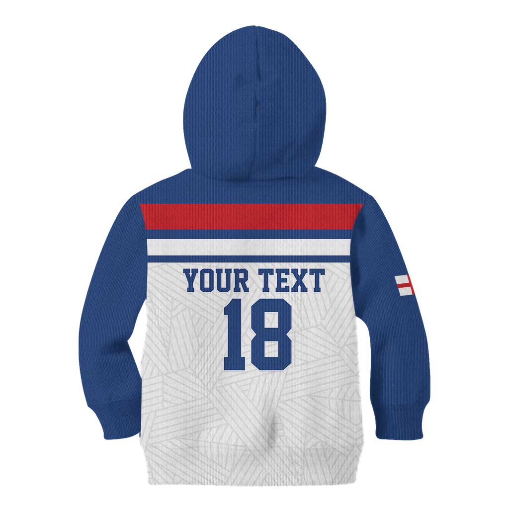 Custom England Three Lions Kid Hoodie Vintage Stripe Football Fan