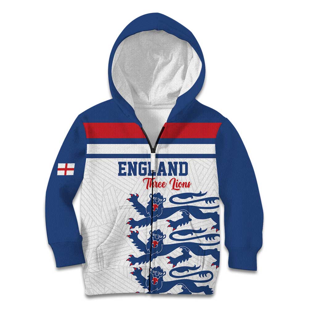 Custom England Three Lions Kid Hoodie Vintage Stripe Football Fan