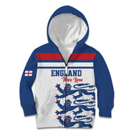 Custom England Three Lions Kid Hoodie Vintage Stripe Football Fan
