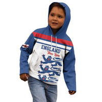 Custom England Three Lions Kid Hoodie Vintage Stripe Football Fan