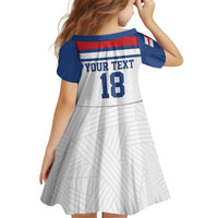 Custom England Three Lions Kid Short Sleeve Dress Vintage Stripe Football Fan