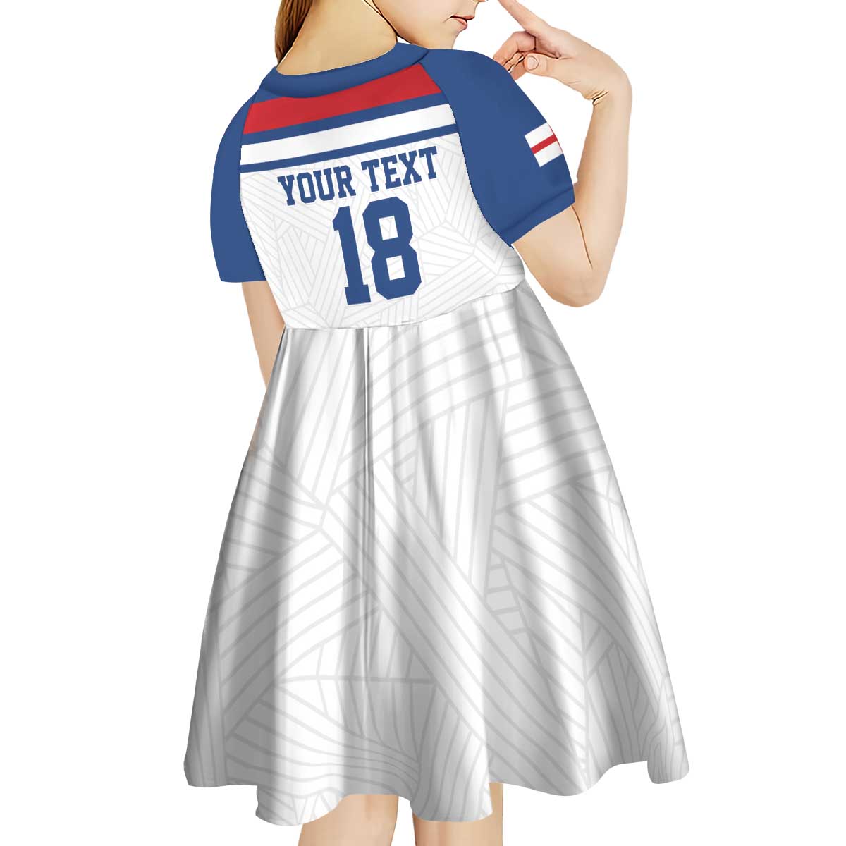 Custom England Three Lions Kid Short Sleeve Dress Vintage Stripe Football Fan