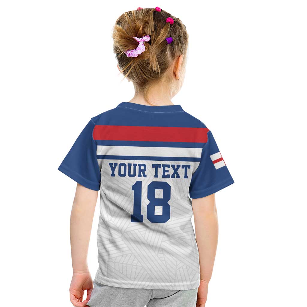 Custom England Three Lions Kid T Shirt Vintage Stripe Football Fan