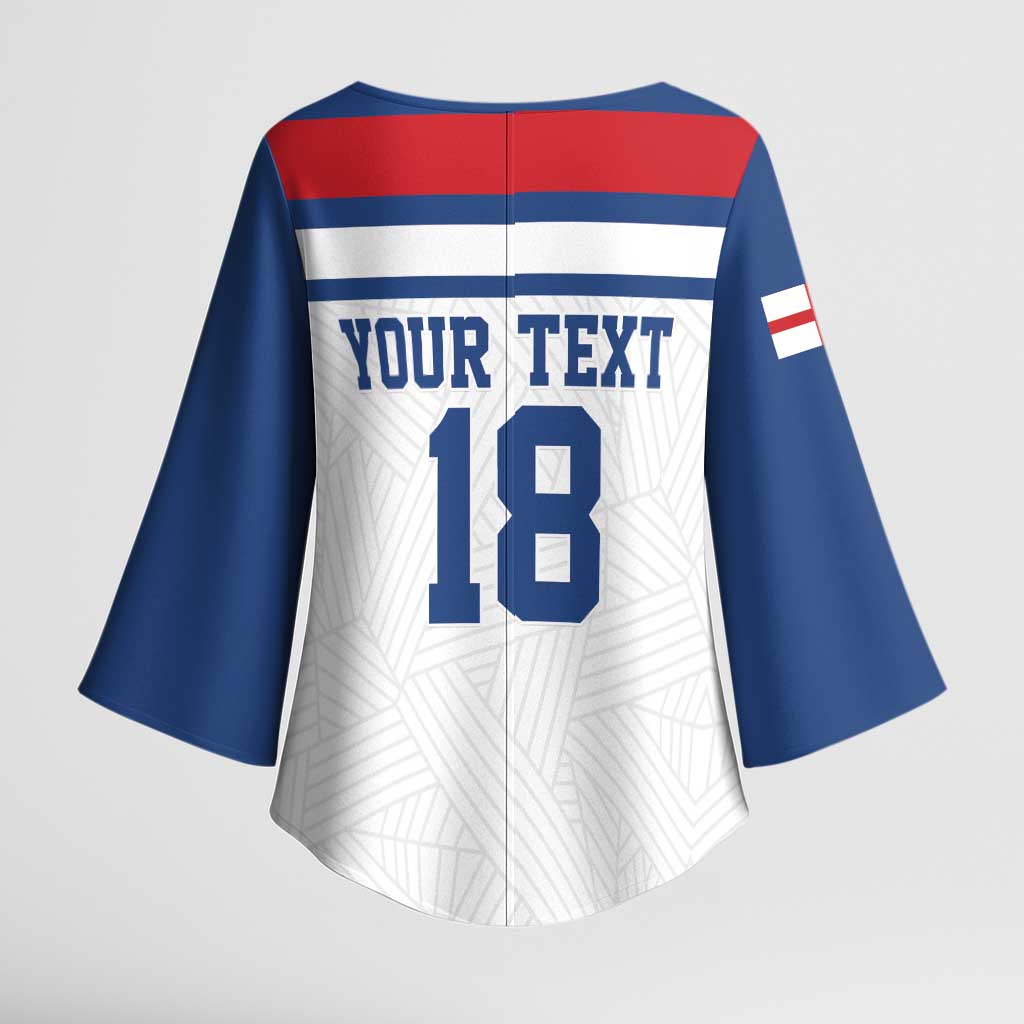 Custom England Three Lions Kimono Sleeve Blouse Vintage Stripe Football Fan