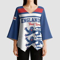 Custom England Three Lions Kimono Sleeve Blouse Vintage Stripe Football Fan