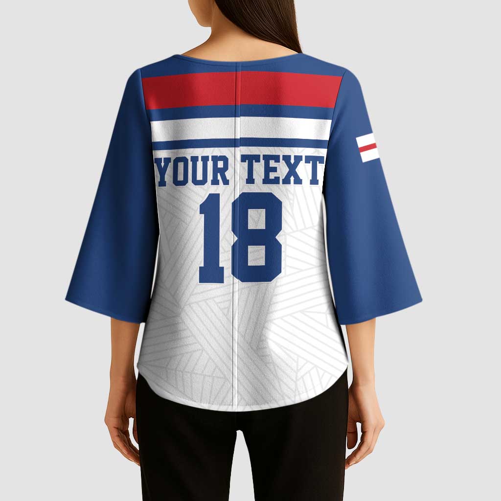 Custom England Three Lions Kimono Sleeve Blouse Vintage Stripe Football Fan