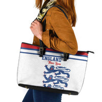 England Three Lions Leather Tote Bag Vintage Stripe Football Fan