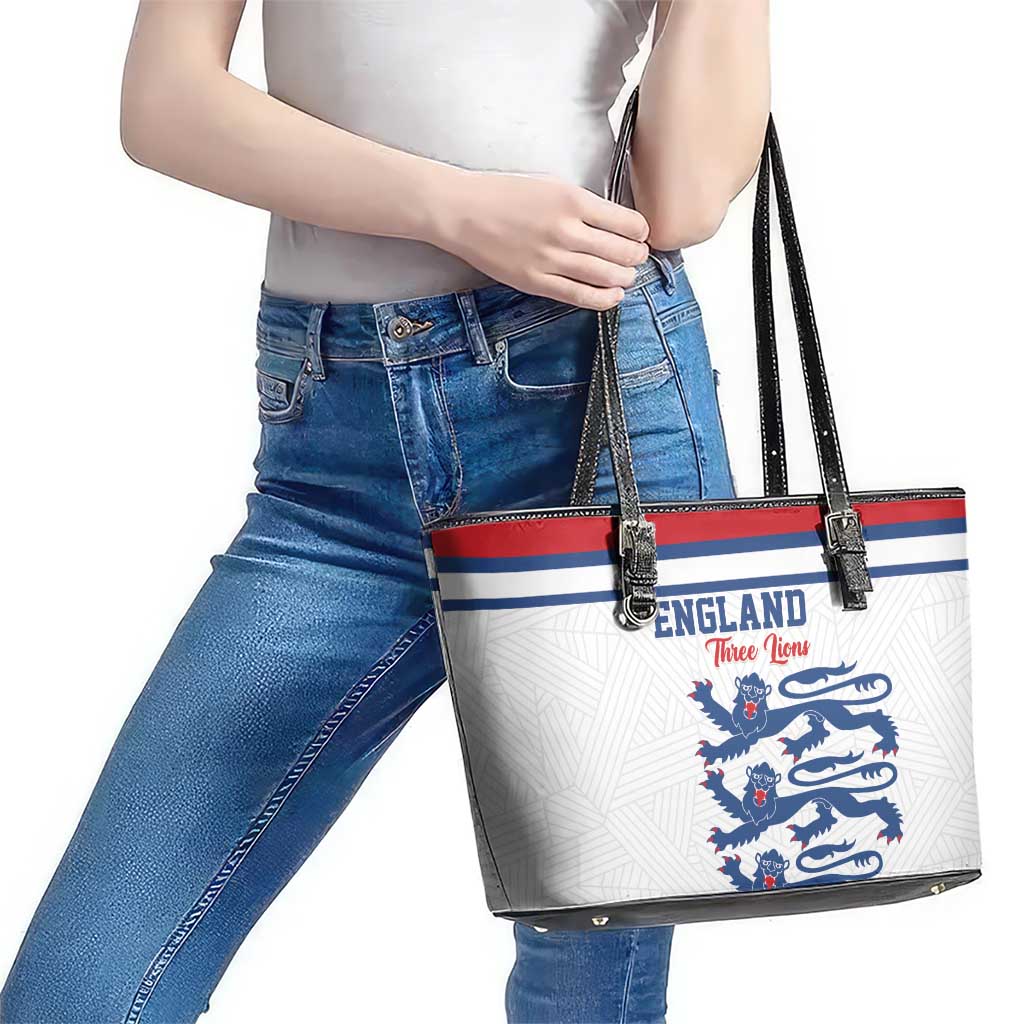 England Three Lions Leather Tote Bag Vintage Stripe Football Fan