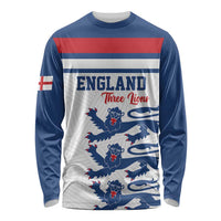 Custom England Three Lions Long Sleeve Shirt Vintage Stripe Football Fan