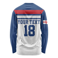 Custom England Three Lions Long Sleeve Shirt Vintage Stripe Football Fan
