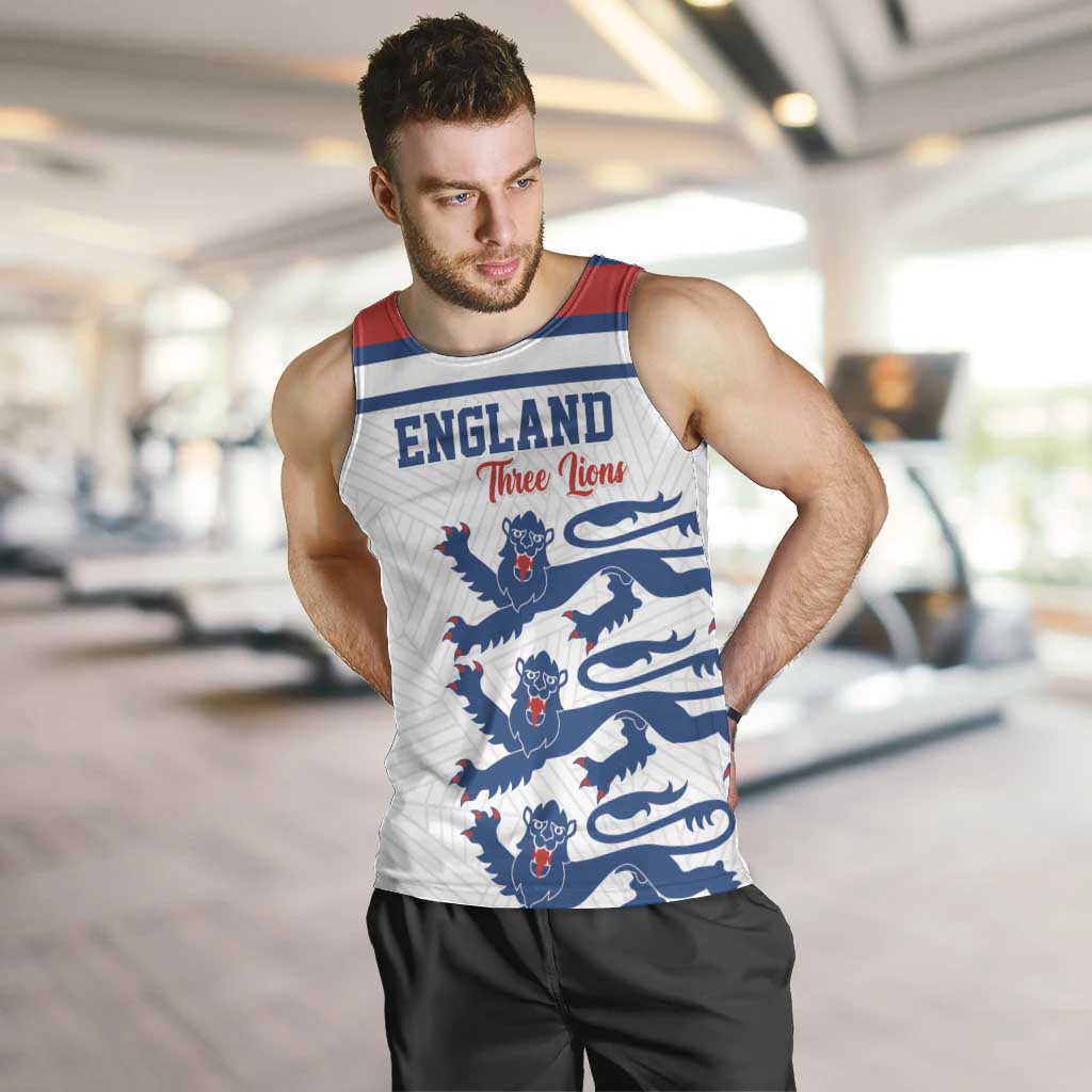 Custom England Three Lions Men Tank Top Vintage Stripe Football Fan