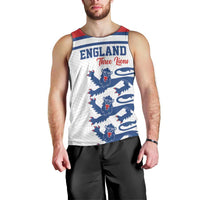 Custom England Three Lions Men Tank Top Vintage Stripe Football Fan