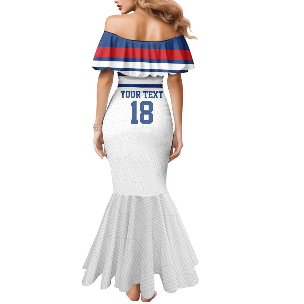 Custom England Three Lions Mermaid Dress Vintage Stripe Football Fan