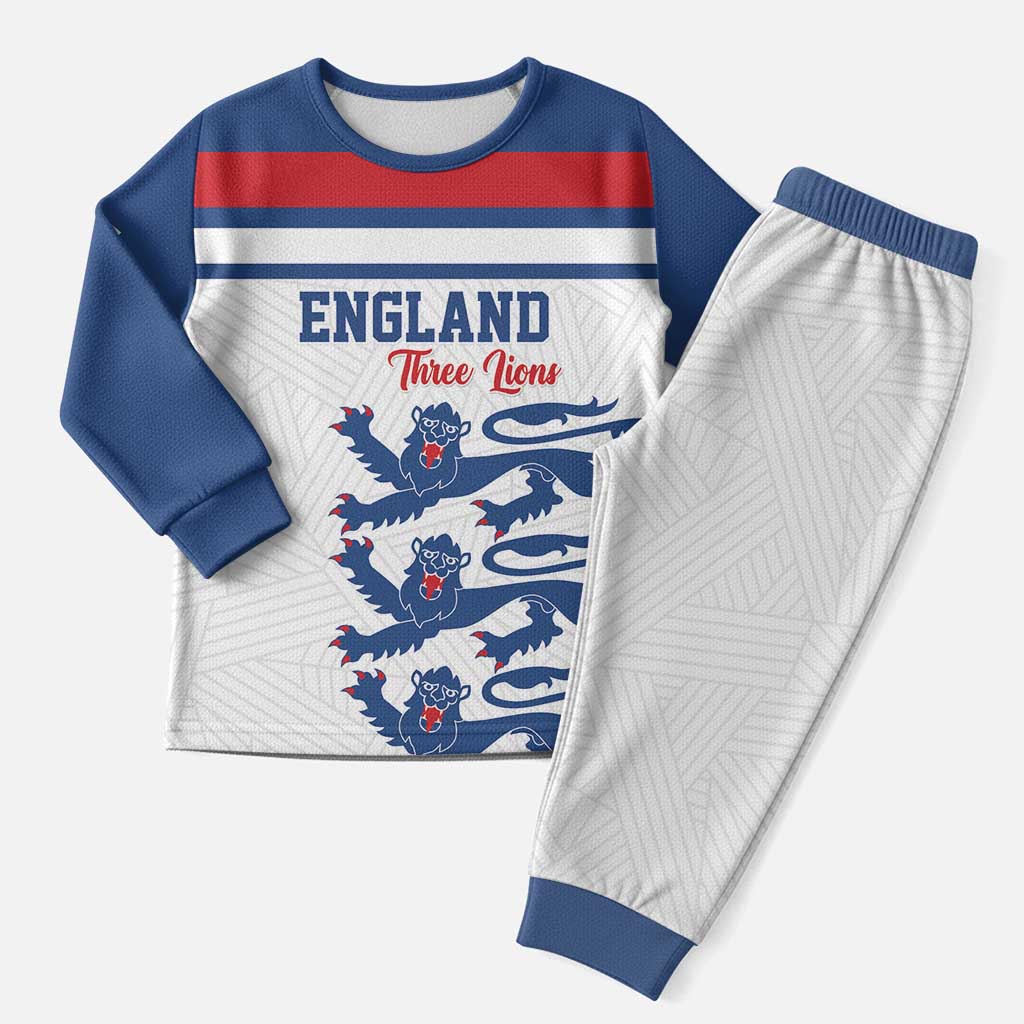 Custom England Three Lions Pajama Set Vintage Stripe Football Fan