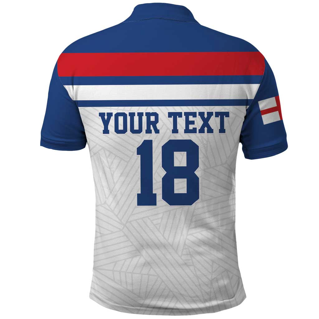 Custom England Three Lions Polo Shirt Vintage Stripe Football Fan