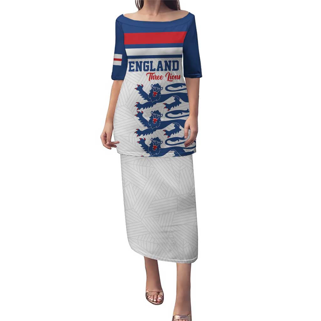 Custom England Three Lions Puletasi Vintage Stripe Football Fan