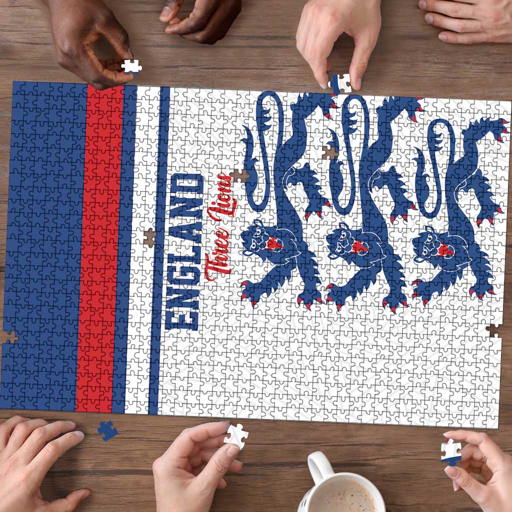 England Three Lions Puzzle Vintage Stripe Football Fan