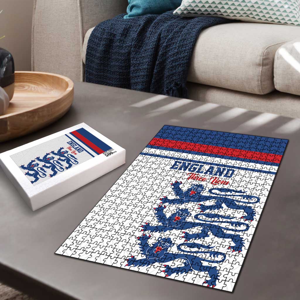 England Three Lions Puzzle Vintage Stripe Football Fan