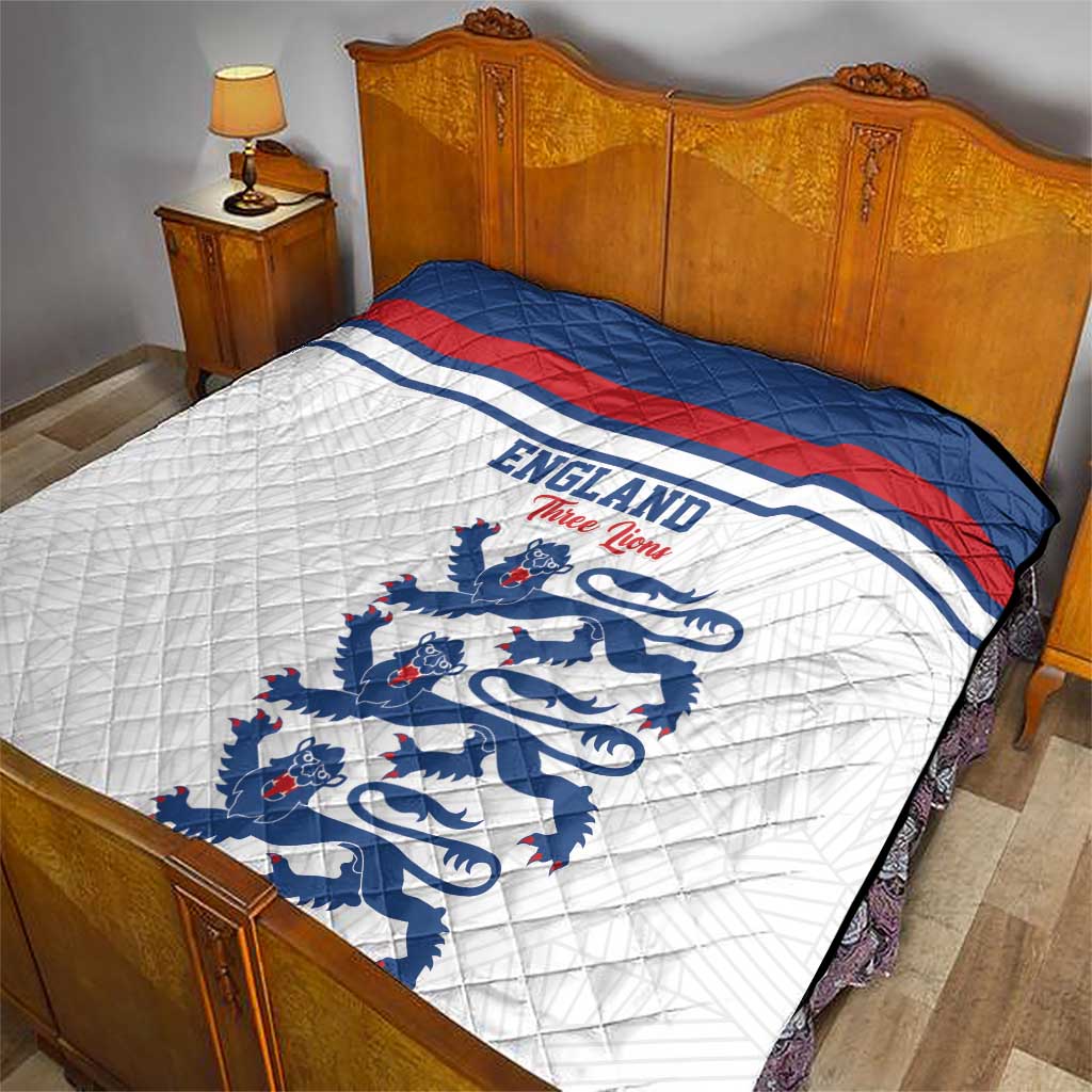 England Three Lions Quilt Vintage Stripe Football Fan