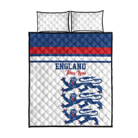 England Three Lions Quilt Bed Set Vintage Stripe Football Fan
