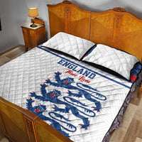 England Three Lions Quilt Bed Set Vintage Stripe Football Fan