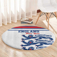 England Three Lions Round Carpet Vintage Stripe Football Fan