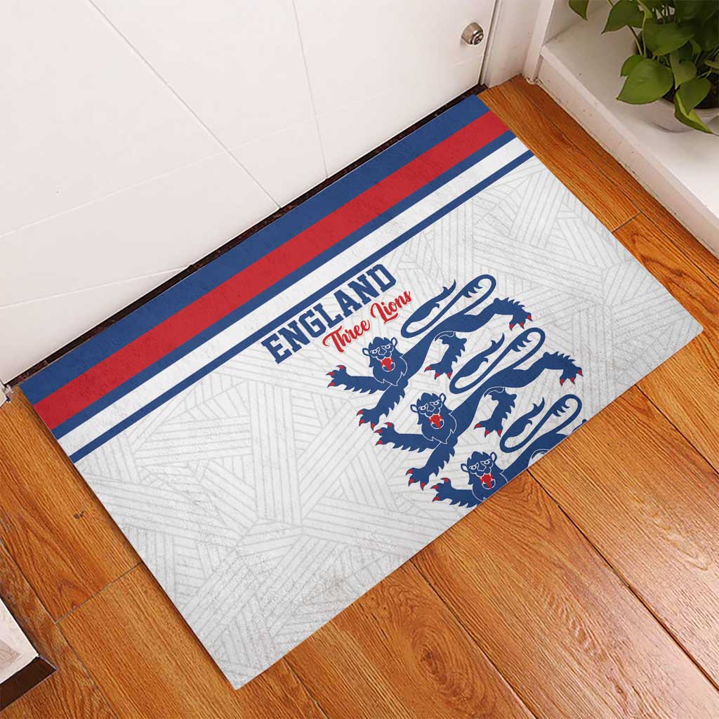 England Three Lions Rubber Doormat Vintage Stripe Football Fan