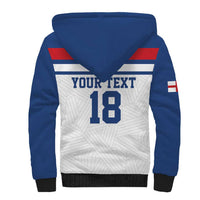 Custom England Three Lions Sherpa Hoodie Vintage Stripe Football Fan