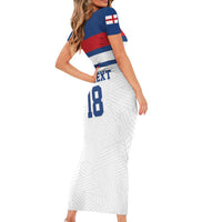 Custom England Three Lions Short Sleeve Bodycon Dress Vintage Stripe Football Fan