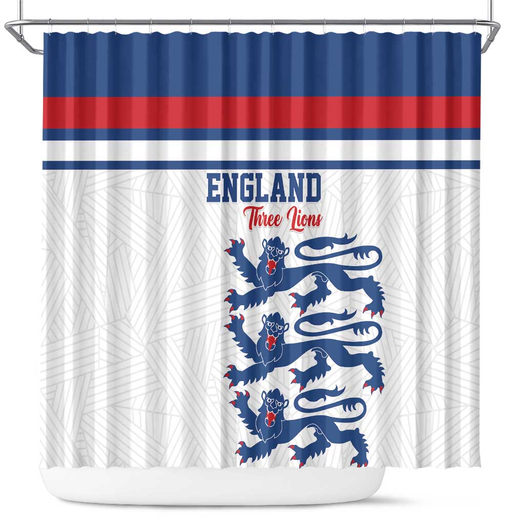 England Three Lions Shower Curtain Vintage Stripe Football Fan