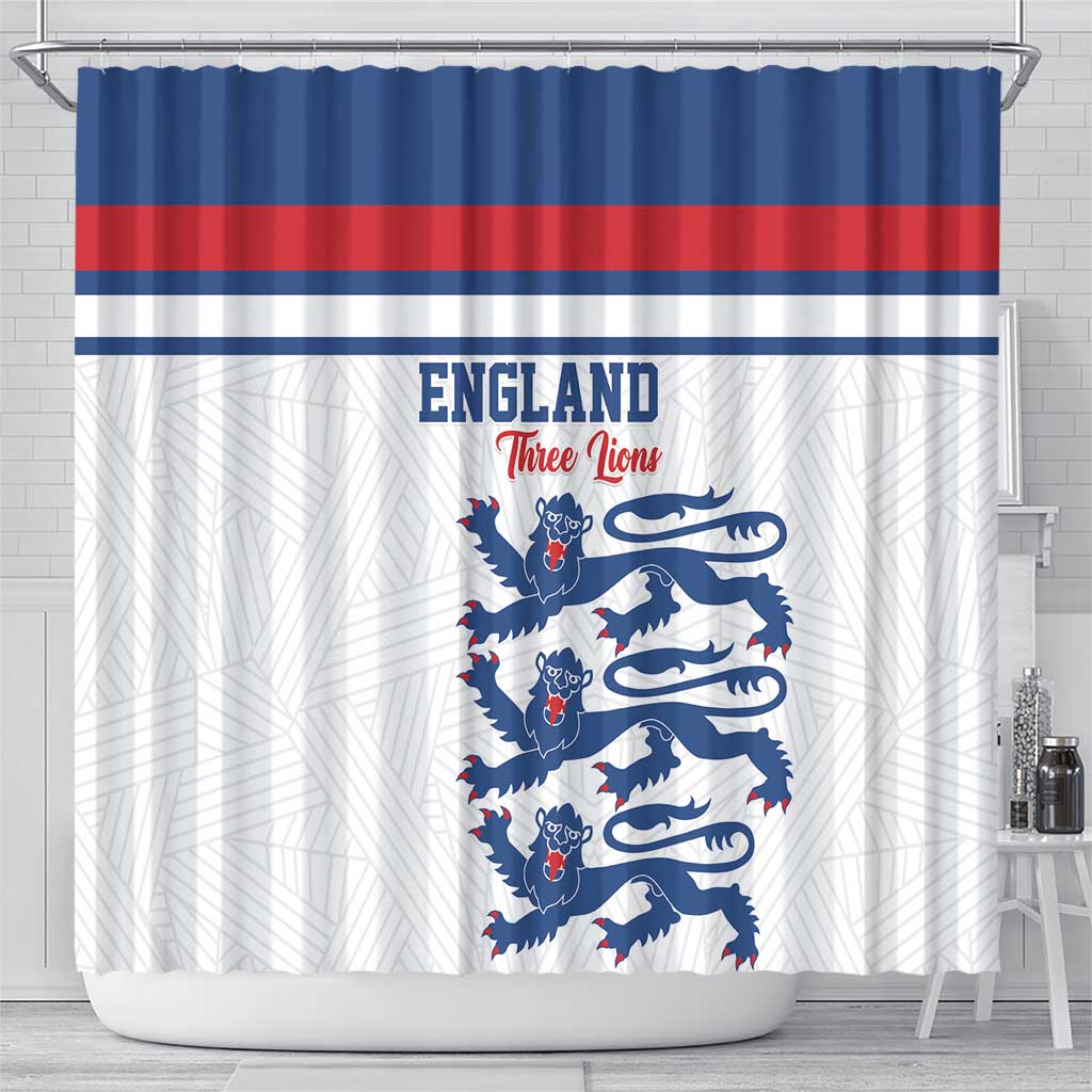England Three Lions Shower Curtain Vintage Stripe Football Fan