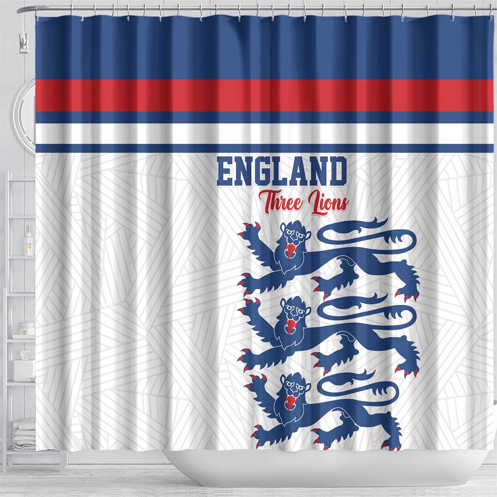 England Three Lions Shower Curtain Vintage Stripe Football Fan