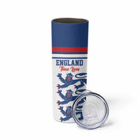 Custom England Three Lions Skinny Tumbler Vintage Stripe Football Fan