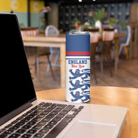 Custom England Three Lions Skinny Tumbler Vintage Stripe Football Fan