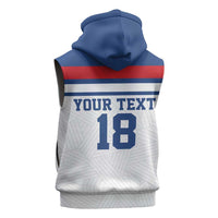 Custom England Three Lions Sleeveless Hoodie Vintage Stripe Football Fan