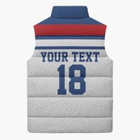 Custom England Three Lions Sleeveless Puffer Jacket Vintage Stripe Football Fan