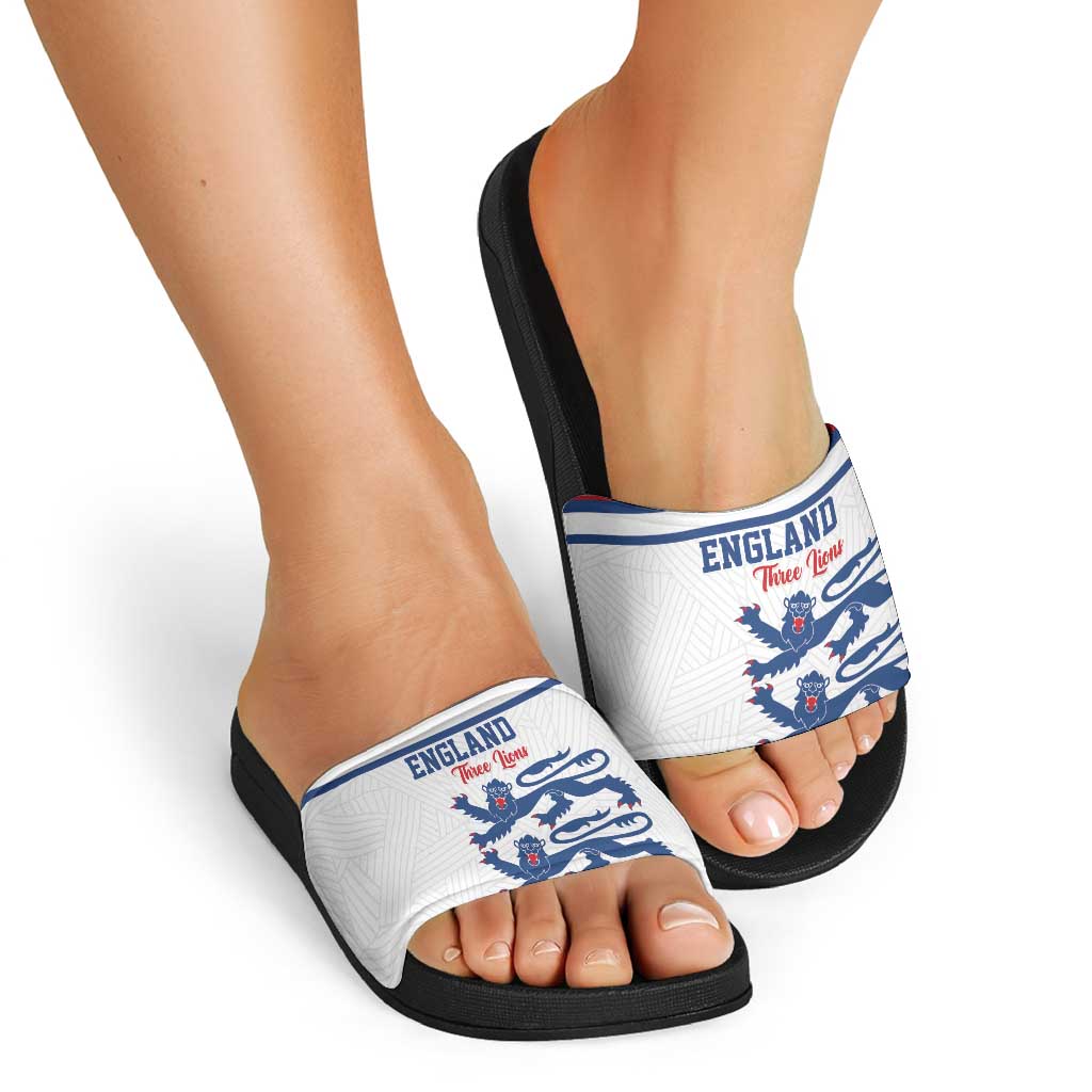 England Three Lions Slide Sandals Vintage Stripe Football Fan